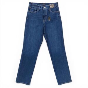 Express Straight Ankle High Rise Jeans Women 8L Dark Wash Stretch Denim Classic